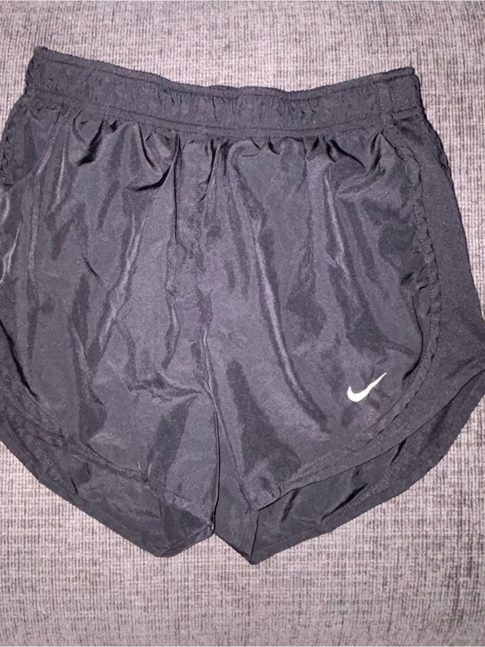 Nike Black Athletic Shorts with White Swoosh